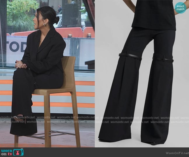 The Frankie Shop Coperni Hyubrid Flare Trousers worn by Kourtney Kardashian (Kourtney Kardashian) on The Kardashians