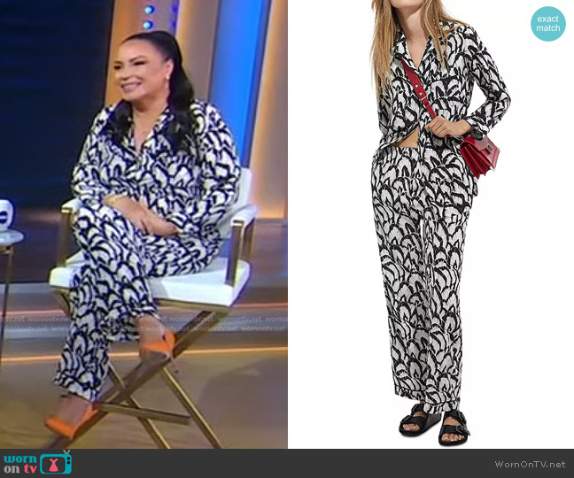 The Kooples Printed Silk Shirt worn by Angie Martinez on Good Morning America