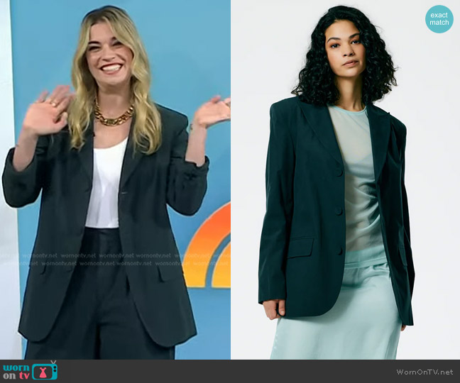 Tibi Arun Suiting Men's Spring Blazer worn by Annie Murphy on Today
