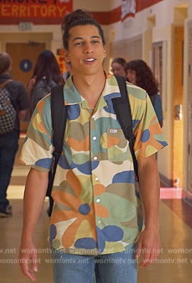 Trent’s floral print shirt on Never Have I Ever