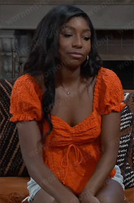 Trina’s textured top on General Hospital