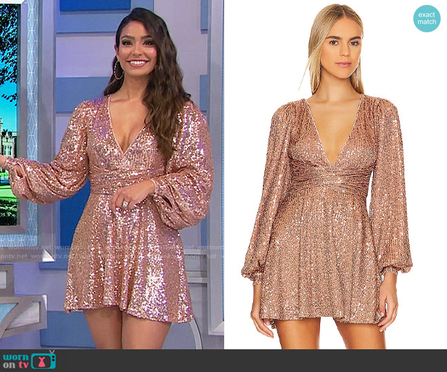 Tularosa Emilia Mini Dress worn by Manuela Arbeláez on The Price is Right