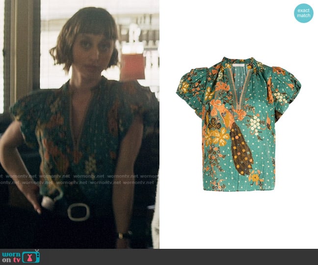 Ulla Johnson Kai Top in Hummingbird worn by Chrissy Beppo (Sofia Hasmik) on Superman and Lois