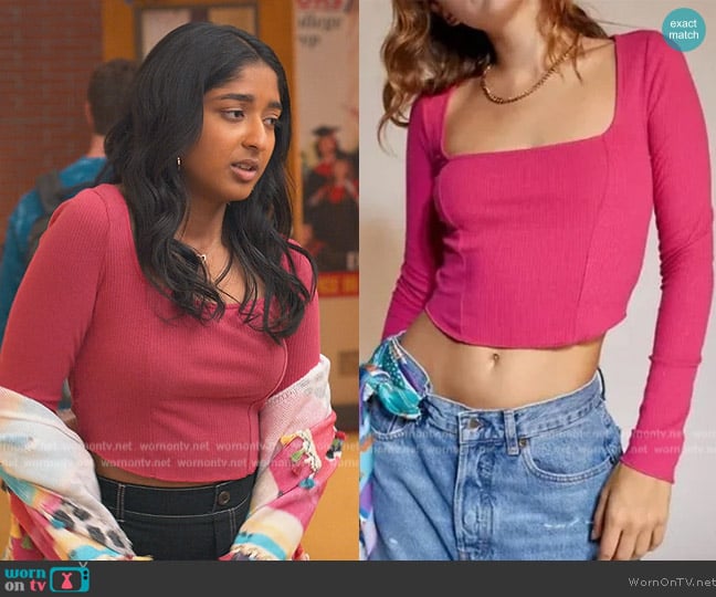Urban Outfitters Square Neck Top worn by Devi Vishwakumar (Maitreyi Ramakrishnan) on Never Have I Ever
