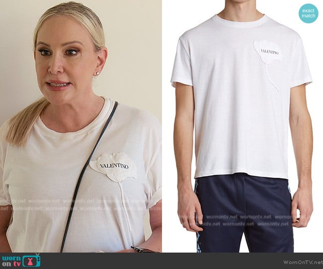 Valentino Garden Flower T-Shirt worn by Shannon Beador on The Real Housewives of Orange County