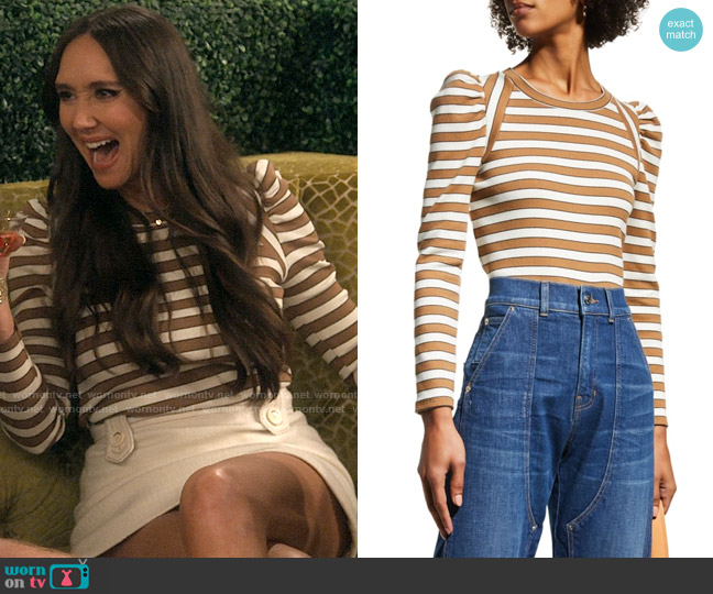 Veronica Beard Delano Top in Camel White worn by Tinsley (Patty Guggenheim) on iCarly