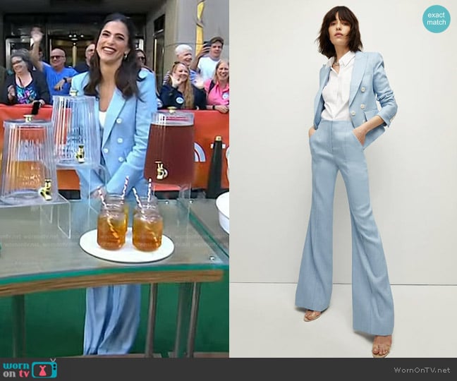 Veronica Beard Diego Crop Linen Blend Dickey Jacket worn by Janelle Cohen on Today