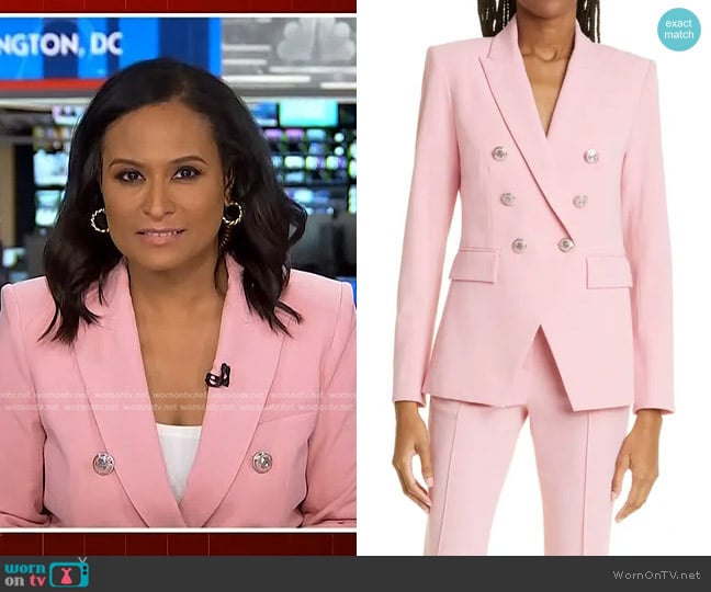Veronica Beard Miller Dickey Jacket in Peony worn by Kristen Welker on Today