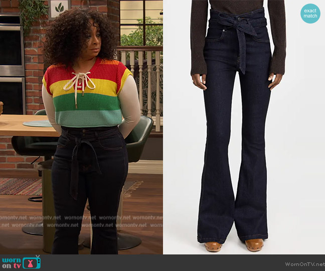 Veronica Beard Sheridan Jeans with Notch Waistband worn by Raven Baxter (Raven-Symoné) on Ravens Home
