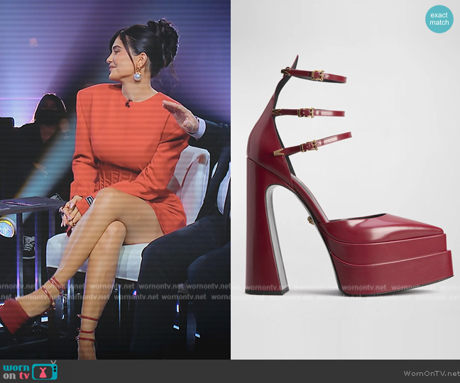 Versace 160MM La Medusa Platform Point Toe Mary Jane Patent worn by Kylie Jenner (Kylie Jenner) on The Kardashians