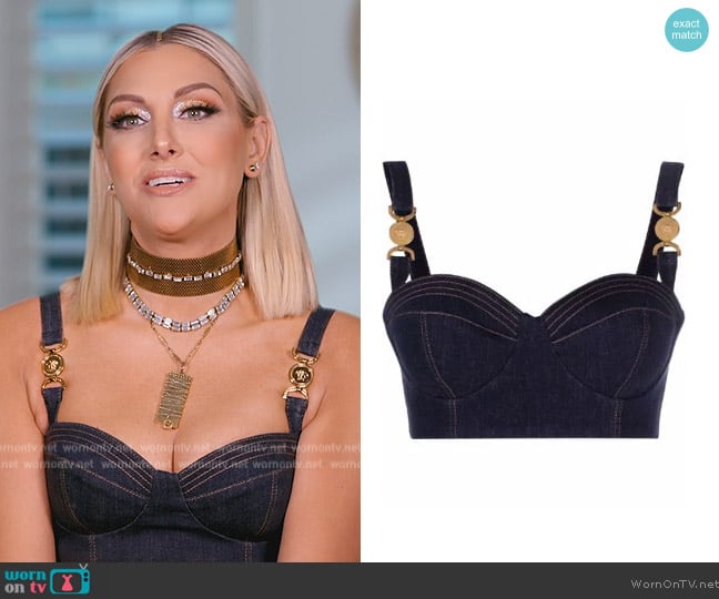 Versace Medusa Head denim bralette top