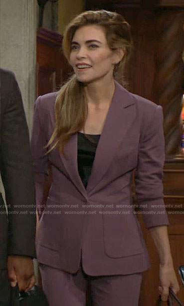 Victoria’s purple suit on The Young and the Restless