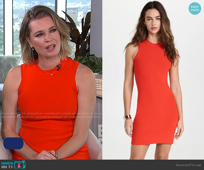 Victoria Beckham Fitted Mini Dress in Orange worn by Rebecca Romijn on E! News