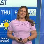 Violeta Yas’s pink bow detail sheath dress on NBC News Daily