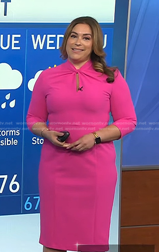 Violeta Yas’s pink twisted keyhole dress on NBC News Daily