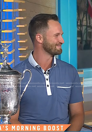 Wyndham Clark’s blue polo shirt on Today