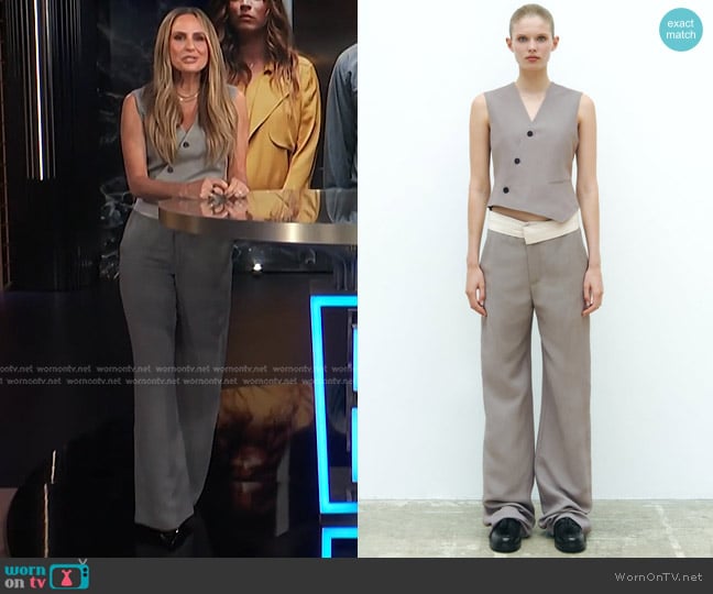 Zara Asymmetric Double Breasted Vest worn by Keltie Knight on E! News