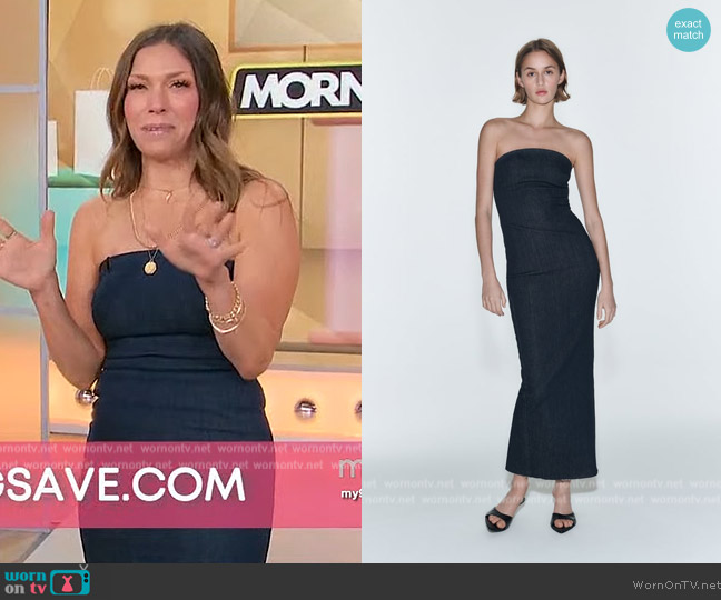 Zara Fitted ZW Denim Dress worn by Melissa Garcia on Sherri