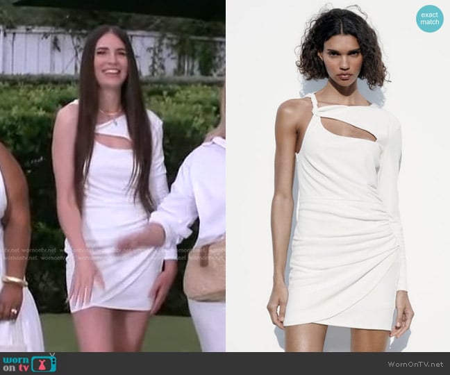 Zara Twisted Asymmetric Dress worn by Erica Wark on Good Morning America