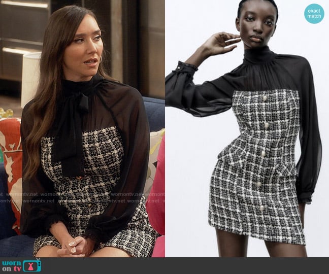 Zara Contrasting Structured Dress worn by Tinsley (Patty Guggenheim) on iCarly