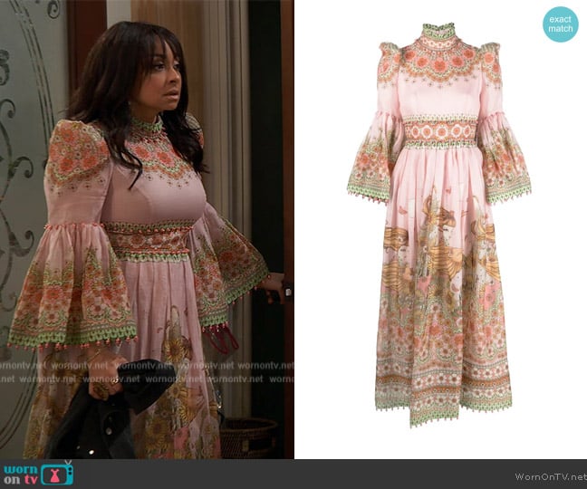Zimmermann Leo zodiac midi dress worn by Raven Baxter (Raven-Symoné) on Ravens Home