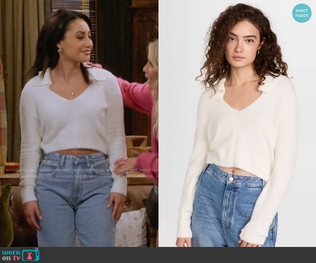 525 Short Eyelash Collared Sweater worn by Valentina (Francia Raisa) on How I Met Your Father