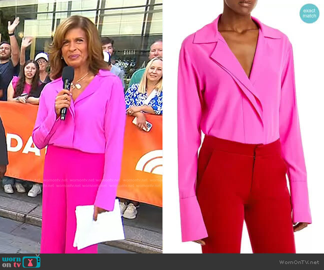 A.L.C. Kinsley Stretch Silk Blouse worn by Hoda Kotb on Today