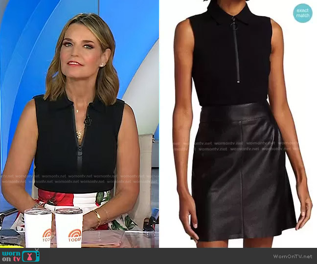 Akris Punto Sleeveless Front Zip Polo Shirt worn by Savannah Guthrie on Today