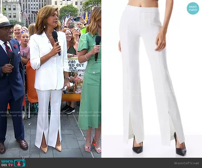Alice + Olivia Walker Slim Front Slit Pants worn by Hoda Kotb on Today