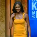 Charity Lawson’s yellow chain strap dress on Live with Kelly and Mark