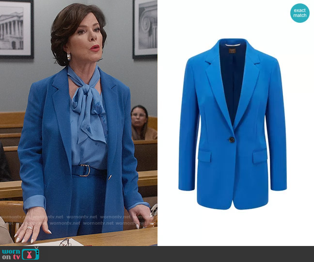 BOSS Relaxed Fit Jacket in Crease Resistant Japanese Crepe worn by Margaret Wright (Marcia Gay Harden) on So Help Me Todd