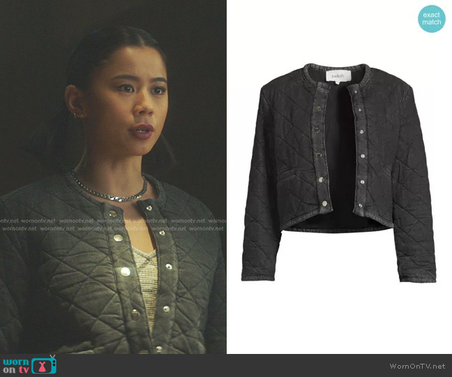 Ba&Sh Gladys Collarless Quilted Jacket worn by George Fan (Leah Lewis) on Nancy Drew
