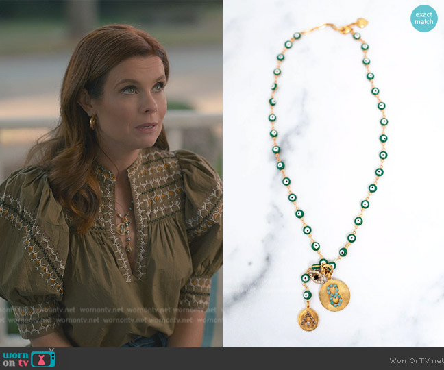 Elizabeth Cole Galia Necklace worn by Maddie Townsend (JoAnna Garcia Swisher) on Sweet Magnolias