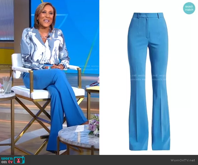 Michael Kors High-Waisted Flared Trousers worn by Robin Roberts on Good Morning America