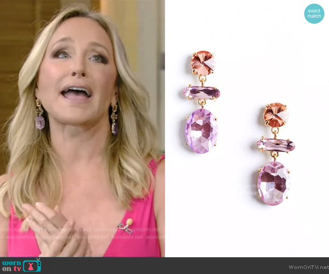 Mestiza New York Hiyas Jewel Drop Earrings worn by Sonja Morgan on Live with Kelly and Mark