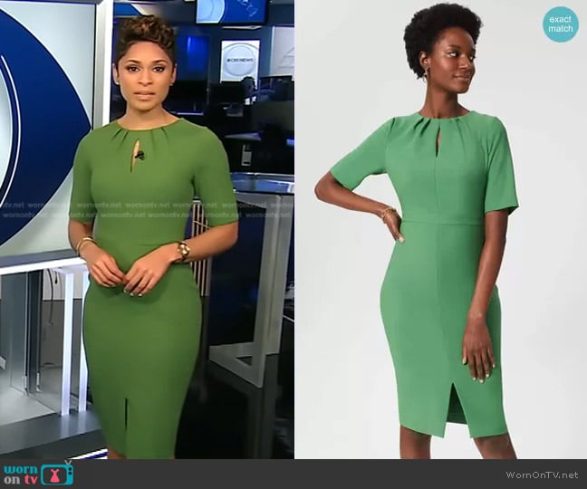 Hobbs Tillie Dress worn by Jericka Duncan on CBS Evening News