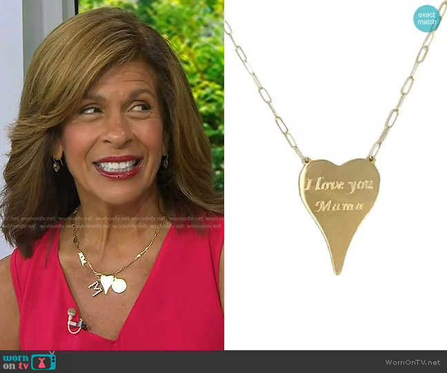 Jennifer Miller Heart Necklace worn by Hoda Kotb on Today