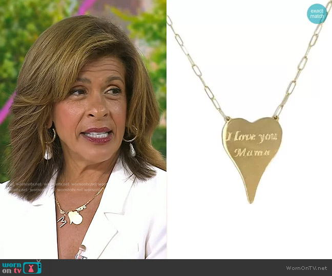 Jennifer Miller Heart Necklace worn by Hoda Kotb on Today