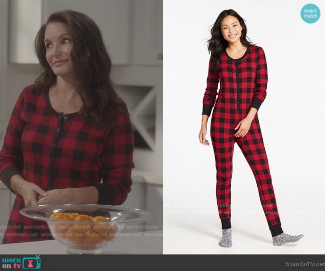 L.L. Bean Waffle Onesie worn by Charlotte York (Kristin Davis) on And Just Like That