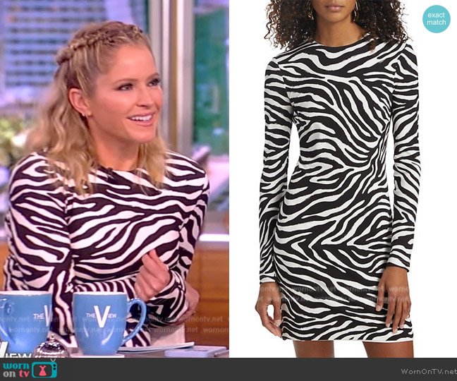 Michael Kors Brushstroke Zebra-Print Shift Dress worn by Sara Haines on The View