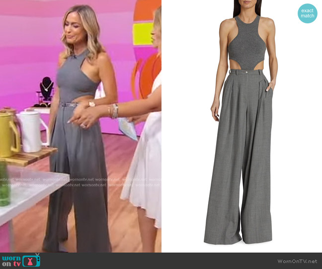 Michael Kors Collection Cutout Cashmere Blend Knit Bodysuit worn by Kristin Cavallari on Good Morning America