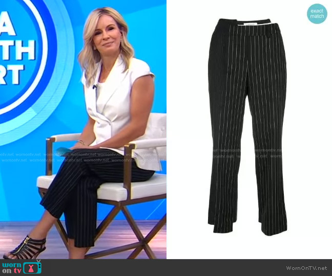 Monse Two-Tone Pinstripe Cropped Trousers worn by Dr. Jennifer Ashton on Good Morning America