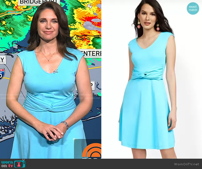 New York & Company Twist-Front Fit And Flare Dress worn by Maria Larosa on Today