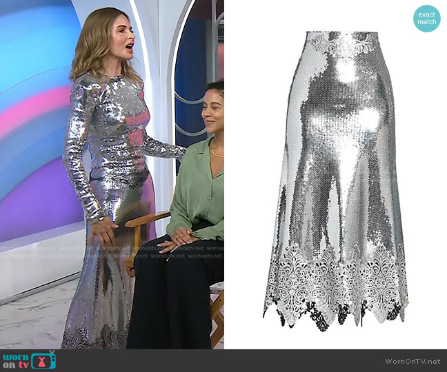 Paco Rabanne Jupe Embroidered Sequin Mermaid Skirt worn by Trinny Woodall on Today