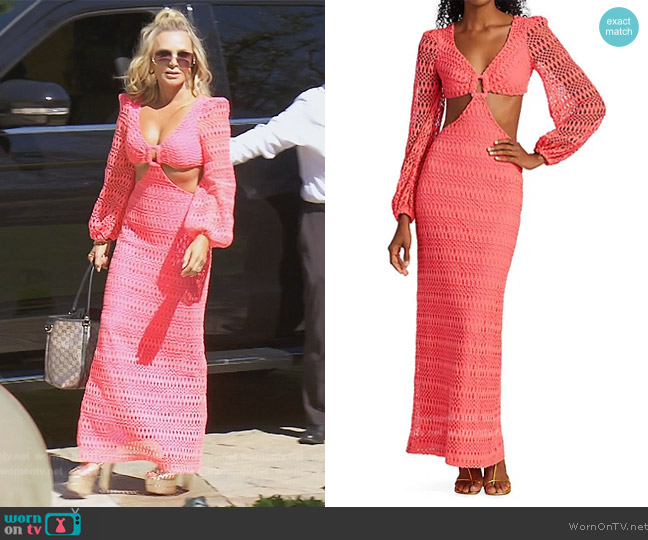 Patbo Crochet Cut-Out Maxi Dress worn by Tamra Judge on The Real Housewives of Orange County