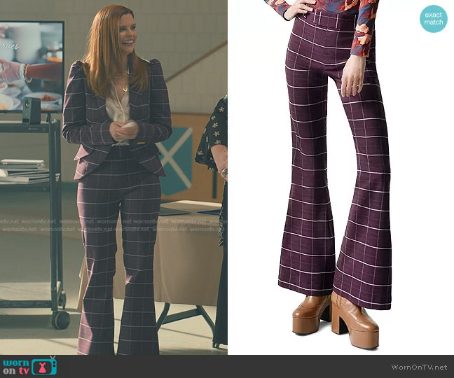 Smythe Plaid Bootcut Pants worn by Maddie Townsend (JoAnna Garcia Swisher) on Sweet Magnolias