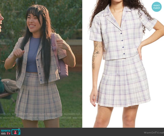 BP Plaid Crop Camp Shirt worn by (Artemis) on Sweet Magnolias