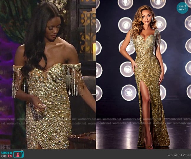 Portia & Scarlett PS23710C worn by Charity Lawson on The Bachelorette