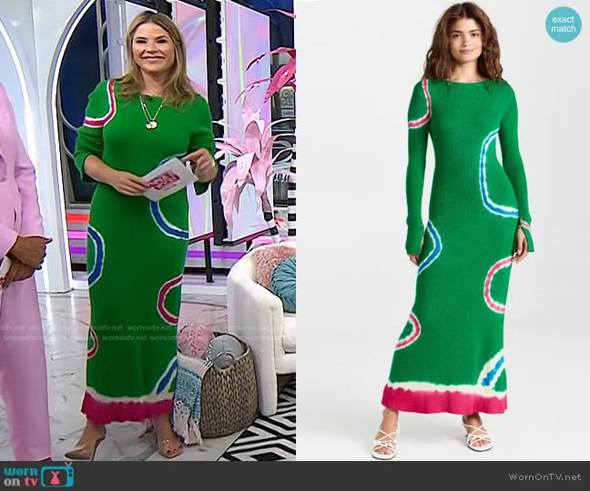 Prabal Gurung Tie Dye Long Sleeve Knit Dress worn by Jenna Bush Hager on Today