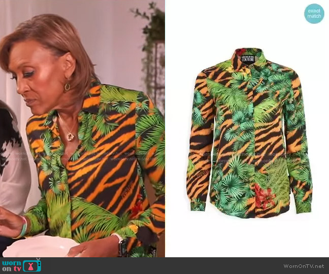 Versace Jeans Couture Printed Button Down Shirt worn by Robin Roberts on Good Morning America